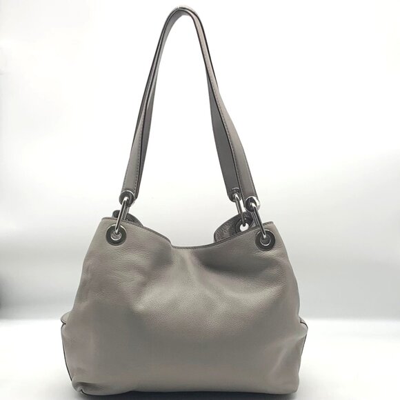 Michael Kors Raven Stone Grey Pebbled Leather Shoulder Bag - Picture 2 of 12
